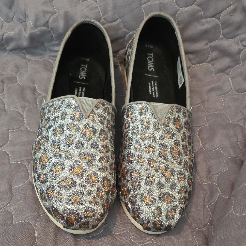 TOMS Glitter Leopard Slip-On Shoes